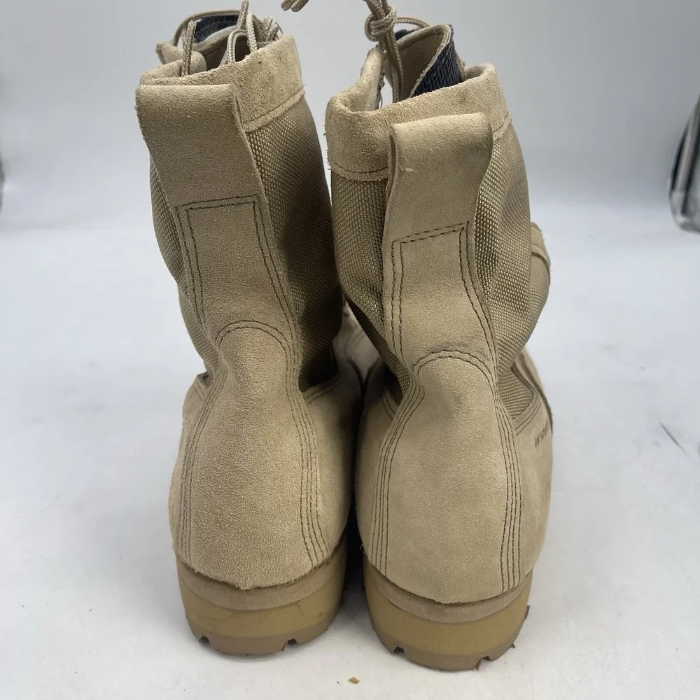 Wellco Hot Weather Desert Combat Boots Mens 11.5 Beige Lace Up Outdoor Suede
